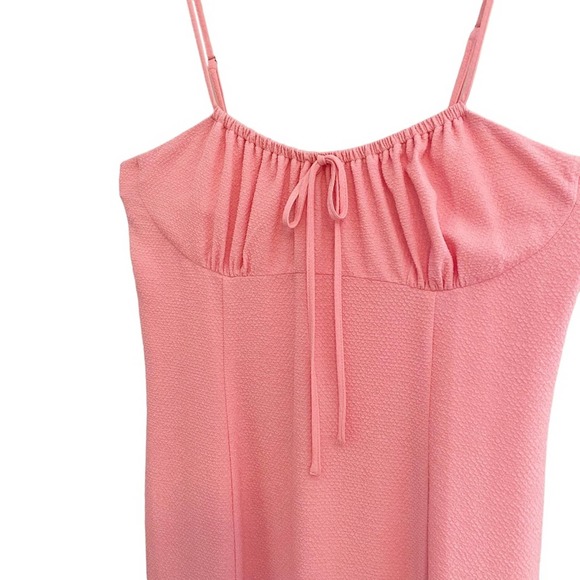 Gianni Bini Maya Pink Ruched Tie Neck Sleeveless Sheath Slit Midi Dress … - Picture 3 of 11